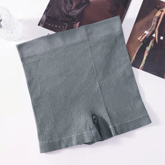 1Pc Women Boyshort Panties Ribbed Seamless Underwear Mide Rise Panties Breathable Safety Short Pants Female Sports Intimates