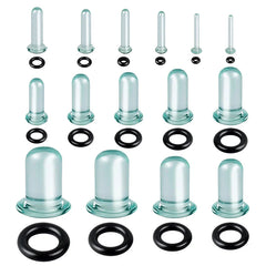 2pcs Glass Ear Gauges Stretching Kit Short Taper Expander 1.6-16mm