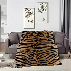 Fashion Animal Print Throw Lightweight 240g Flannel Blanket Soft Skin-friendly for Summer Cooling