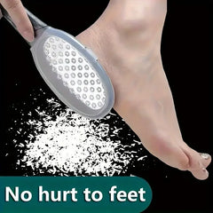 Stainless Steel Foot File - Anti-Splash Ergonomic File with Coarse/Fine Grit, Durable for Home Pedicure & Holiday Gift