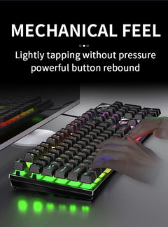 YINDIAO™ Wired Backlit Keyboard & Mouse Combo – Mechanical Feel, USB Ergonomic Gaming & Office Set | FlipStylez LLC®