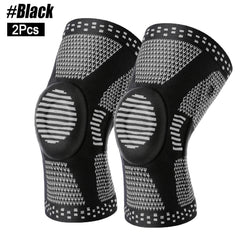1/2Pcs Sport Compression Knee Support Brace Patella Protector Knitted Silicone Spring LegPad Cycling Running Basketball Football