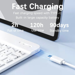 Wireless Bluetooth-compatible Keyboard For Android iOS Tablet Ultra-Thin 78 Keys Rechargeable Portable Compact Design for iPad