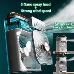 3 in 1 New Fan Air Conditioner Household Small Air Cooler LED Night