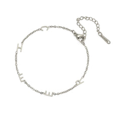 Lemegeton Customized Initial Bracelet with Symbol A-Z Letters Bracelets Stainless Steel Jewelry for Mom Mama Personalized Gifts