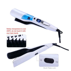 LCD Display Steam Hair Straightener PTC Heated Scalable Hair Straightener Brush Frizz-Free Fast Heating