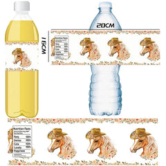 Floral Horse Stickers Party Supplies Tableware Bottle Stickers Set Cowgirl Western Horse Labels Birthday Party Decorations