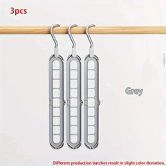 3pcs, Plastic 9-Hole Foldable Hangers, Heavy Duty Space Saving Clothes