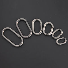 5pcs Metal Oval O Ring Spring Clasp Openable Round Carabiner Keychain Clips Hook Dog Chain DIY Jewelry Buckle