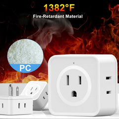 5 Way Multi Plug Outlet Extender, Wall Outlet Expander, Small