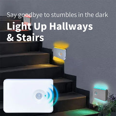 Motion Sensor Night Light Approved Magnetic Wall Lamp Rechargeable RGB Color Lights for Kitchen Bathroom Hallway Stairs