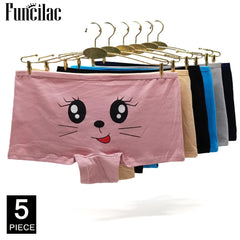Cotton Underwear Women Girls Shorts Boxers Ladies Panties Sexy Floral Boyshort Knickers M L XL 5 Pcs/lot