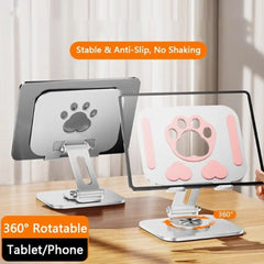Portable Cat Paw Tablet Stand Adjustable Heat Dissipation Tablet Holder Multi Angle Metal Tablet Phone Bracket Universal