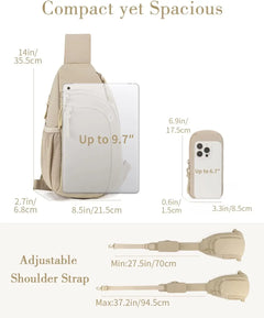 Sling Bag Nylon Crossbody Bags For Women with Anti-theft RFID Blocking Pocket Cross Body Purse Adjustable Shoulder Strap