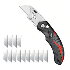 Folding Utility Knife Replaceable Blade Cutter for Cable Cartons Cardboard Boxes Sharp Durable with Safety Lock Easy Blade Chang