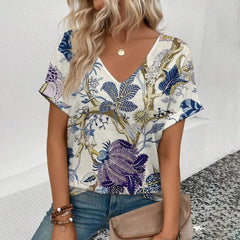 Women's Plus Size T-Shirt Summer V-Neck T Shirt For Women Daily Fashion Short Sleeve Casual T-Shirt 3d Print Female Clothes