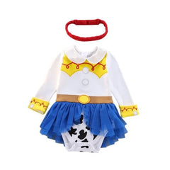Baby Girl New Summer Bodysuit Cartoon Princess Jumpsuit Children's Long Sleeved Infant Girls Halloween Role Play Clothing H3924