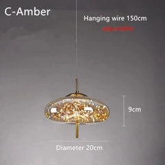 Modern Led Pendant Lamp Glass Ceiling Hanging Lights Fixture Luminaire Chandeliers Lustres Suspension Luminaire Bedroom Decor