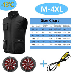 Summer Cooling 2-4 Fan Holes Fan Workwear, Unisex Short Sleeve, Outdoor Sun Protection & Cooling Vest with Built-in Fans