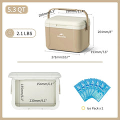 Naturehike 5L Cooler Box Portable Camping Refrigerator Incubator Car Ice Bucket Heat Preservation BBQ Equipment Storage Box