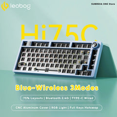 Leobog Hi75C Pro Aluminum Wireless Mechanical Keyboard | Tri-Mode 2.4G Bluetooth Wired | 81-Key Hot-Swap RGB Gaming Keyboard
