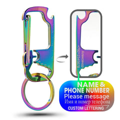 Stainless Steel Personalized Keychains Multifunctional Custom Lettering Keyrings Wrench Tool Bottle Opener Key Chain Ring K421