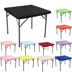 Square Elastic Edge Fitted Table Cover Outdoor Camping Picnic Tablecloth Wedding Banquet Cocktail Party Decor Table Cloth