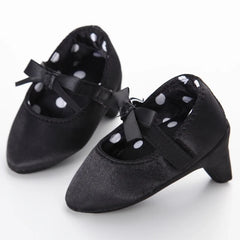 Newborn Infant Baby Fashion Girls High Heels Shoes 0-5Months Princess Bow Party Crib Shoes Photo Props Shoes