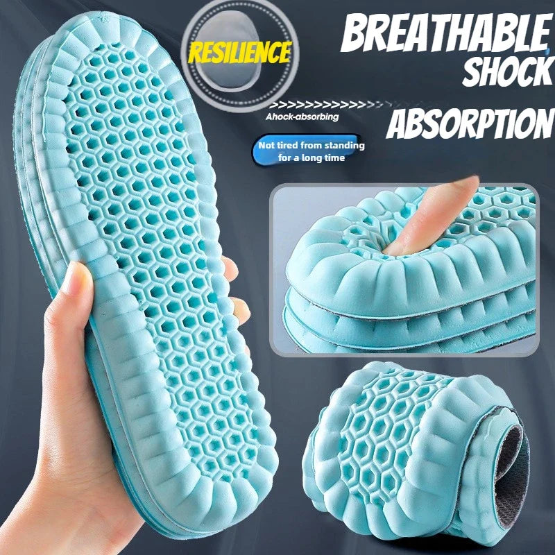 1 Pair Breathable Shock-absorbing Insoles Men's Outdoor Sport Insoles Soft Elastic Sole Comfortable Arch Support Insoles
