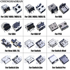 2pcs For NDS NDSL NDSi XL Power Socket Charging Port For GBA GBASP Link Connector For Switch / Lite / Oled / Pro NS Console