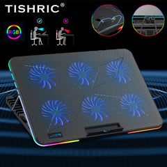 Laptop Cooler Laptop Cooling Pad 6 Quiet Fans High-speed Cooling Supports Laptop Accessories Cooler Notebook Base Radiator