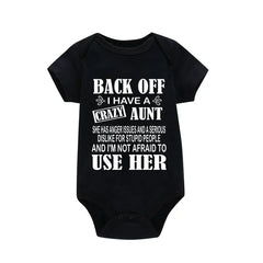 Funny I Have a Crazy Aunt Newborn Baby Clothing Soft Cotton Baby Boy Girl Romper Jumpsuit