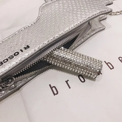 YoReAi New 3D Gun Shaped Chains Women Shoulder Bags Luxury Leather Crossbody Bag Lady High Quality Small Purses Clutch for Girls
