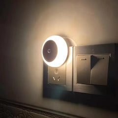 Intelligent Motion Sensor Night Light Auto On/Off Wireless Night Light LED Plug-in Wall Lamp Bedroom Bedside Lamp Home Lighting