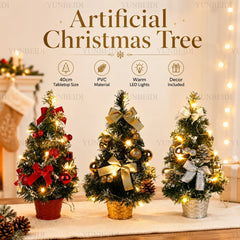 40CM Christmas Tree with LED Lights Mini Artificial Christmas Tree Home Desktop Decoration Christmas Decoration New Year Gift