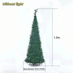 Pre-Decorated Pop-Up Christmas Tree Warm White Lights Gold Ornaments Folding Christmas Tree Easy Assembly Space-Saving