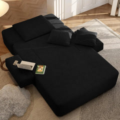 2-in-1 Convertible Chaise Lounge Indoor, 60.2" Corduroy Upholstered Chaise Lounge Chair that Converts to Sleeper, Custom