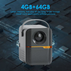 HONGTOP P10 Smart 4K Android WiFi Portable 1080P Home Theater Video LED Bluetooth Mini Projector 4GB 64GB Android 10  Projector