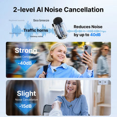 BOYA Mini 2 Wireless Lavalier Microphone AI Noise Reduction Mini Mic for iPhone 6-14/15-17 USB-C Android Phone Video Recording