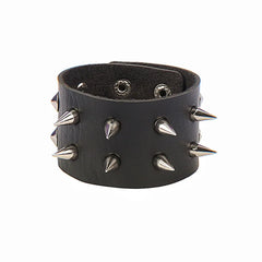 Punk Bracelets PU Leather Studded Bracelet Adjustable Goth Cuff Bracelet Gothic Rivet Buckle Wristband for Men Women Emo Jewelry