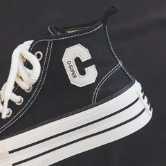 2026 Summer Women's Sneakers New Canvas Lace-Up Women's Sports Shoes Breathable Platform Sneakers Shoes White Casual Women Shoes