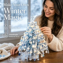 Handmade DIY Beaded Christmas Tree Kit with Light Up Colorful Halloween Tree Making Kit Educational Crystal Bead
