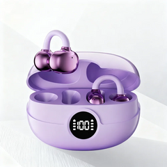 Open Wireless Earphone Fashion Plated Ear Clip Bluetooth Headset 9D Surround Stereo 0 Delay Long Battery Life Game Condenser Mic