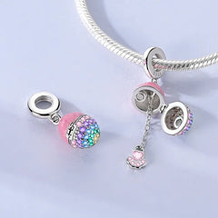 925 Sterling Silver Can Be Opened Pandant Easter Egg Charms Beads Fit