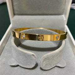 New Design Gold Color Zircon and Cross Nut Nail Bracelet Gold & Bangle