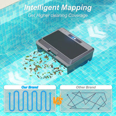 Upgraded Solar Pool Cleaner Powered Robotic Pool Vacuum Surface Cleaner with Remote Control Dual Charging Option of Pool Skimmer