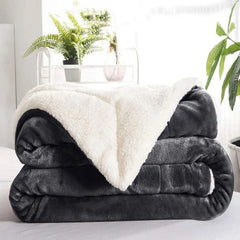 Multi-size Warm Thickening Fleece Blanket Reversible Soft Fluffy Home Company Large Bed Double-layer Throw Blankets Gift