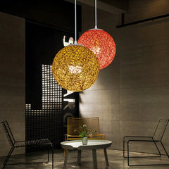 Nordic Hand-woven Rattan Pendant Lights Ceiling Chandelier Modern Hanging Lamps Restaurant Living Room Kitchen Lighting Fixtures
