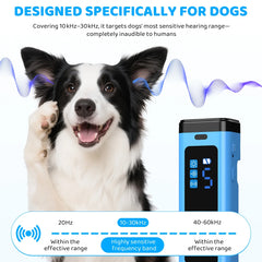 Ultrasonic Dog Barking Deterrent Device Rechargeable 5 Levels Pet Training Anti Barking Control Stop Barking up to 30FT