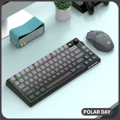 Premium Dual-Modes 2.4G+Bluetooth Keyboard Mouse Combo Rechargeable Keyboard With Display Screen & Knob For PC Computer Tablet